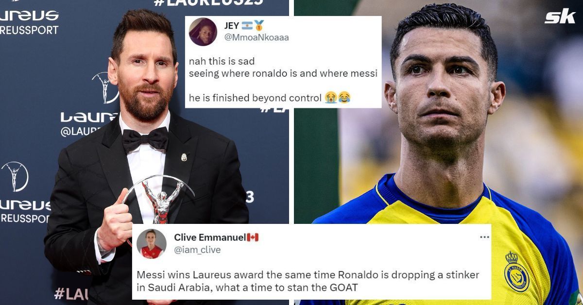 Cristiano Ronaldo mocked by fans as Lionel Messi wins Laureus