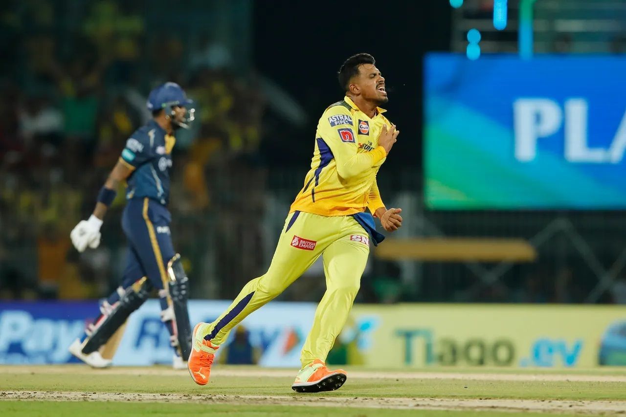 Hardik Pandya was dismissed by Maheesh Theekshana. [P/C: iplt20.com]