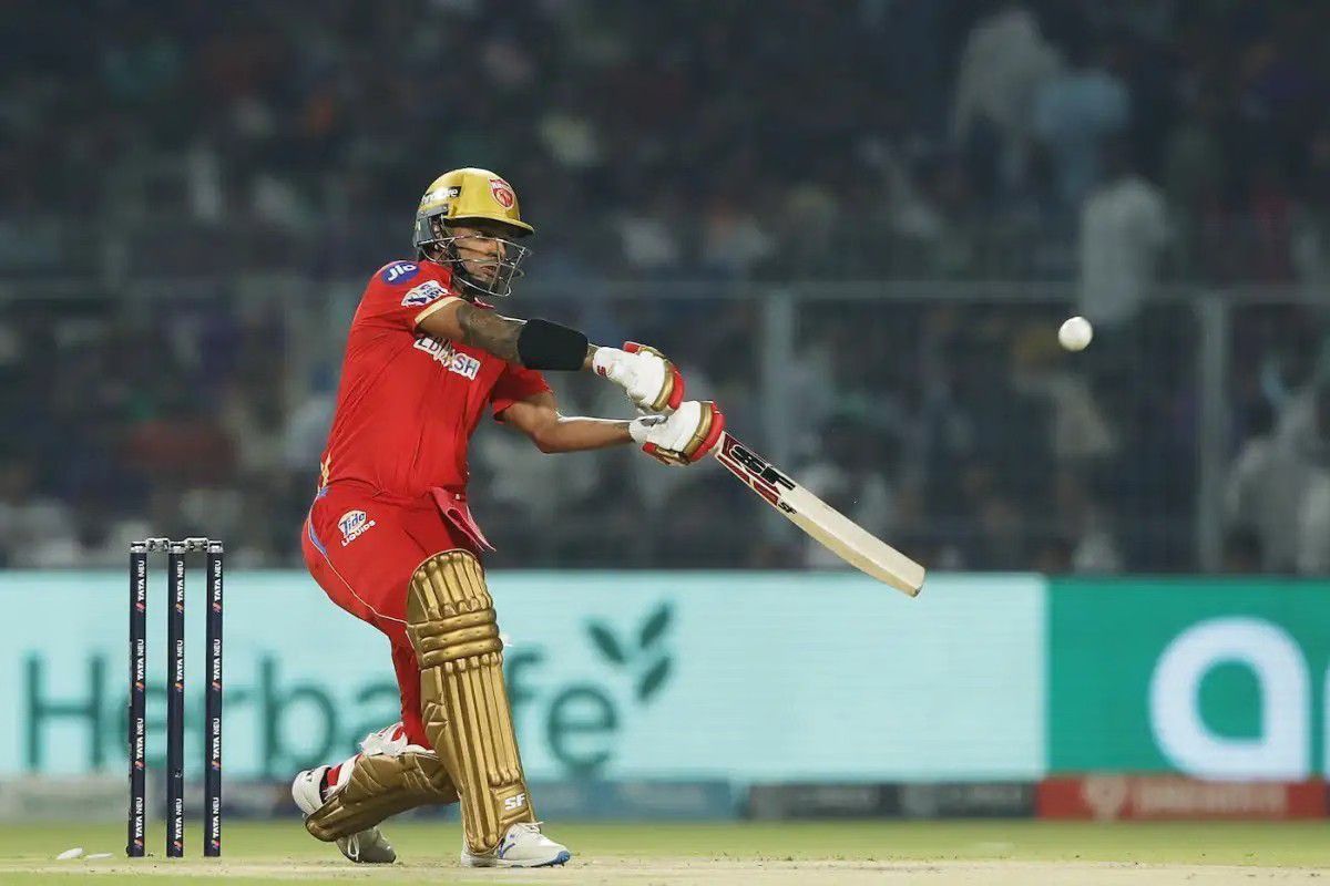 Shikhar Dhawan in action for PBKS [IPLT20]