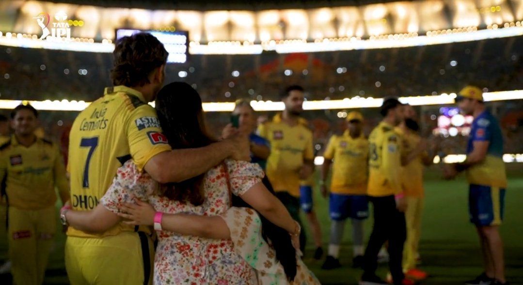 MS Dhoni with Sakshi and Ziva. (Pic: iplt20.com)