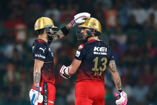 Faf du Plessis (R) and Virat Kohli are RCB's top run-getters in IPL 2023. [P/C: iplt20.com]