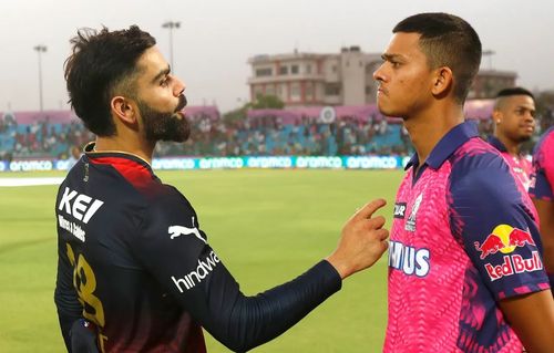 Virat Kohli [left] didn't look to find the boundary often enough in the powerplay