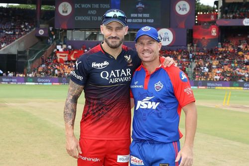 Faf du Plessis and David Warner at the toss [IPLT20]