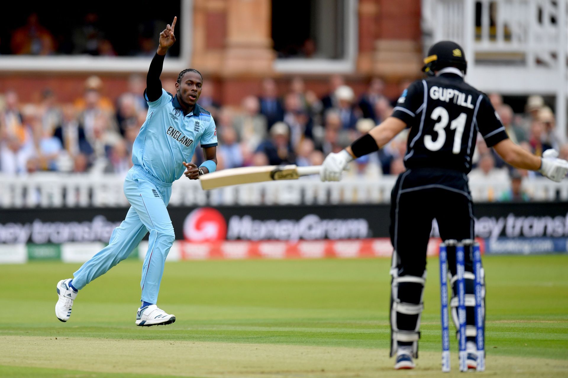 The England fast bowler in action during the 2019 World Cup final. (Pic: Getty Images)