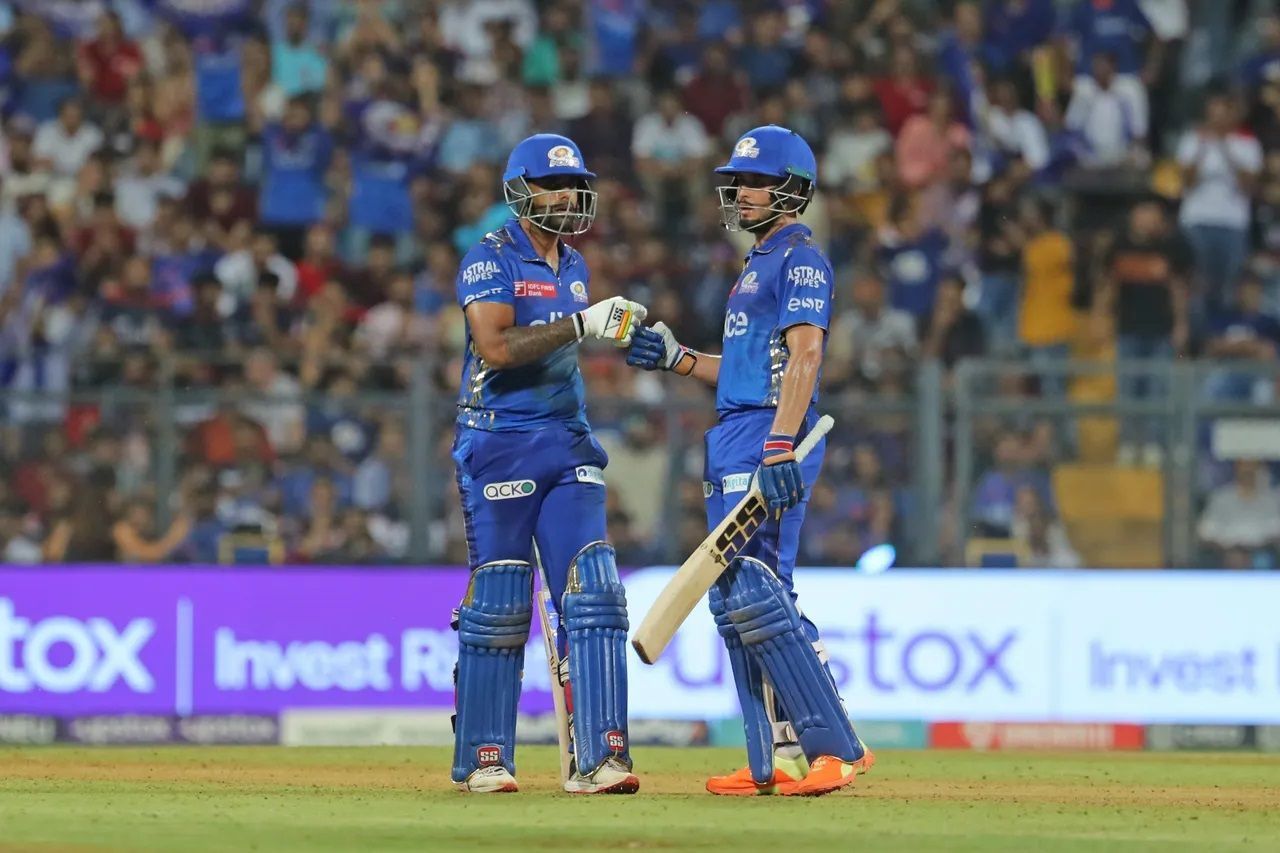 Suryakumar Yadav and Nehal Wadhera joined hands when MI were in a spot of bother at 52/2. [P/C: iplt20.com]