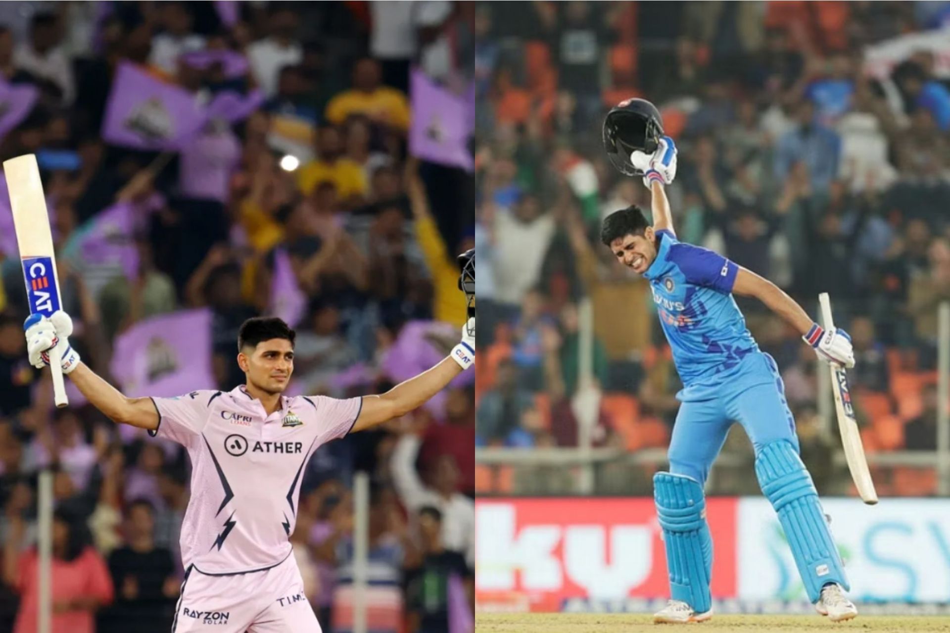Shubman Gill has hit a IPL ton and a T20I ton in Ahmedabad