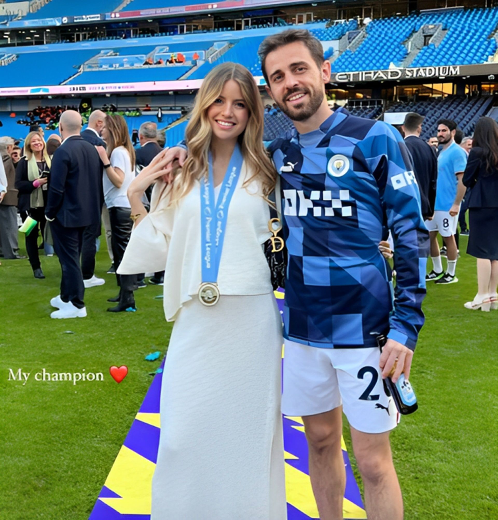 Ines Degener Tomaz with her husband Bernardo Silva (Instagram/@inesdegenertomaz)