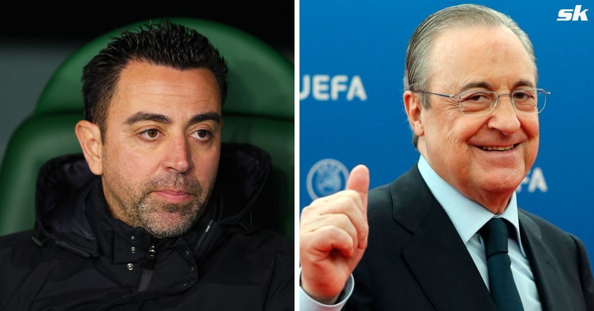 Barcelona boss Xavi Hernandez and Real Madrid president Florentino Perez