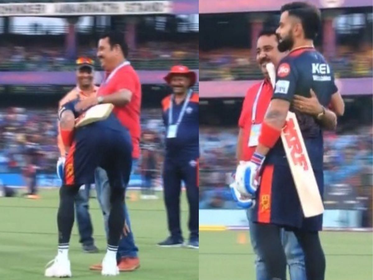 Virat Kohli met his childhood coach ahead of the RCB&rsquo;s clash against DC in Delhi. (Pics: iplt20.com)