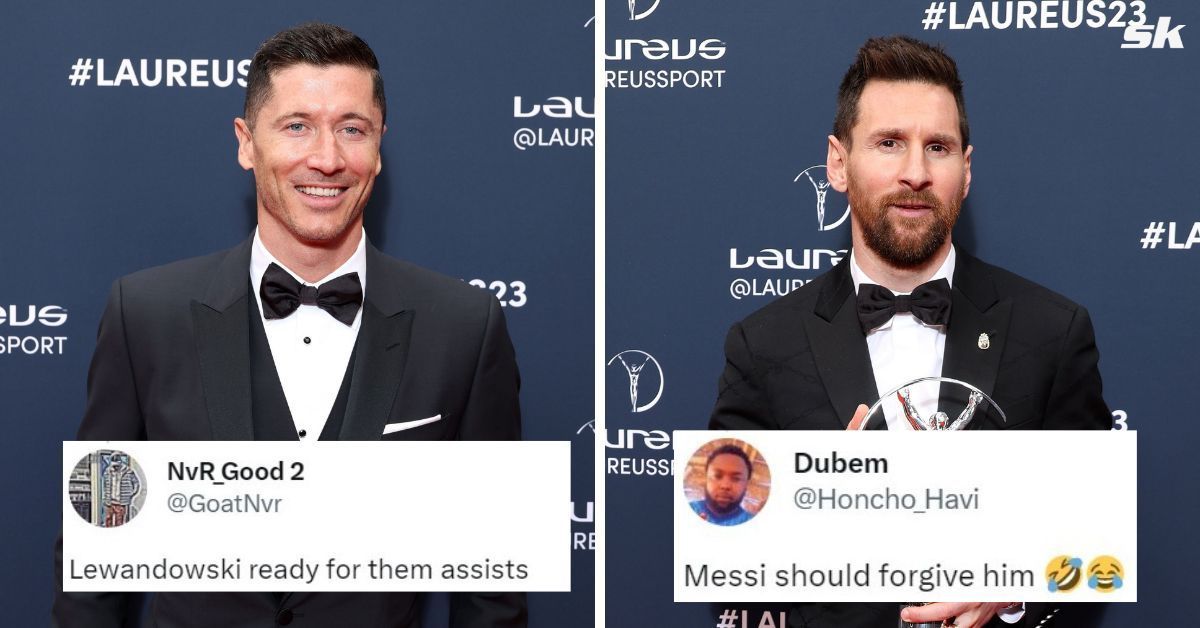 Lionel Messi and Robert Lewandowski met at the Laureus