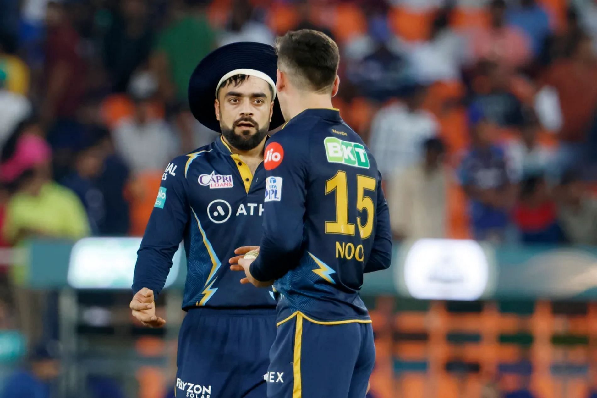 Rashid Khan (left) with Noor Ahmad (Pic: iplt20.com)