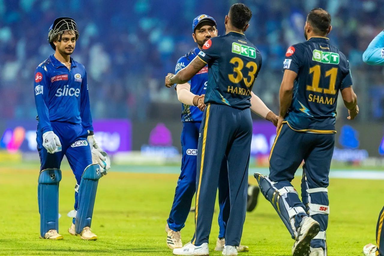 The Mumbai Indians and Gujarat Titans won a game apiece in their two league-phase clashes. [P/C: iplt20.com]