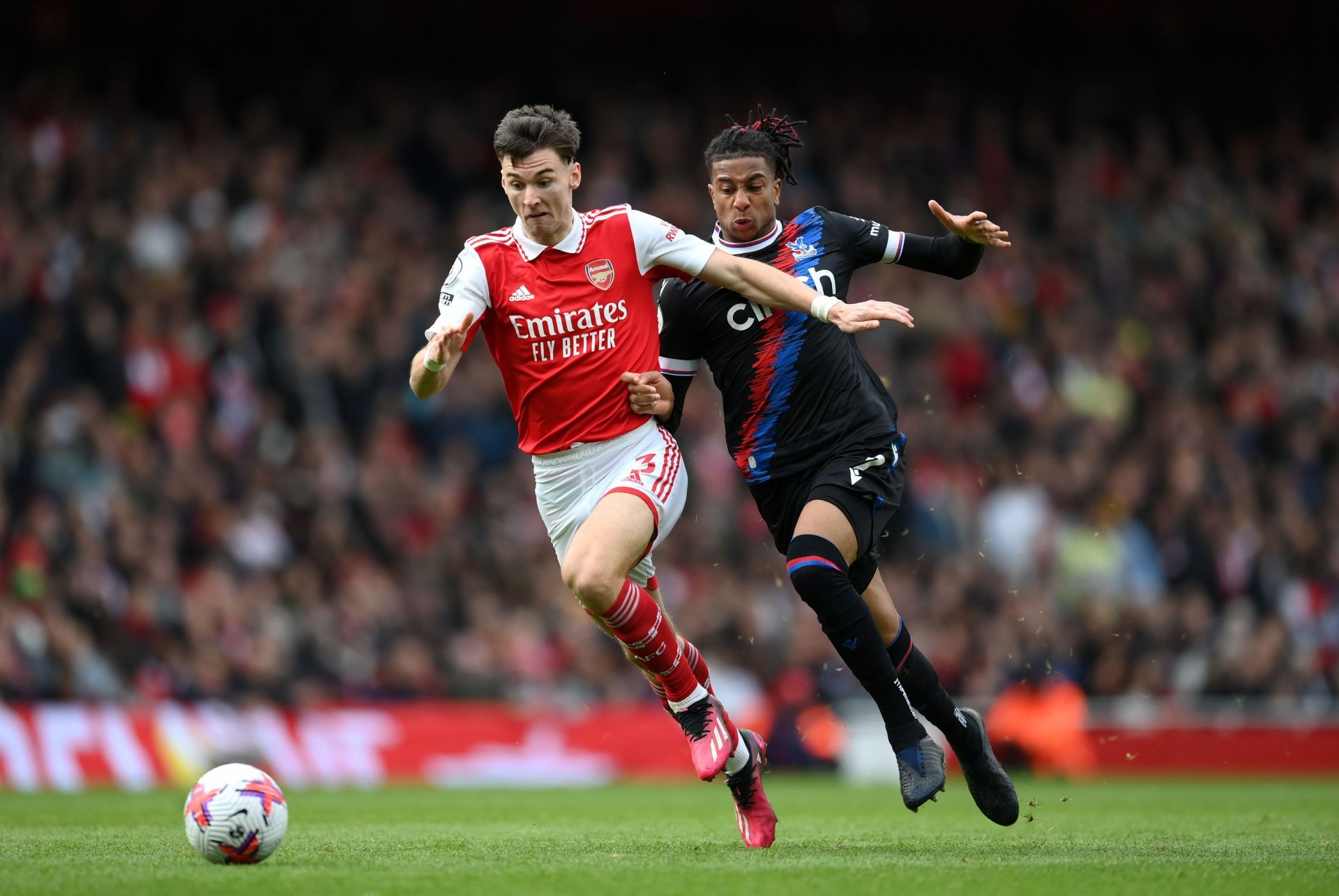 Kieran Tierney (left) is linked with an exit from the Emirates.