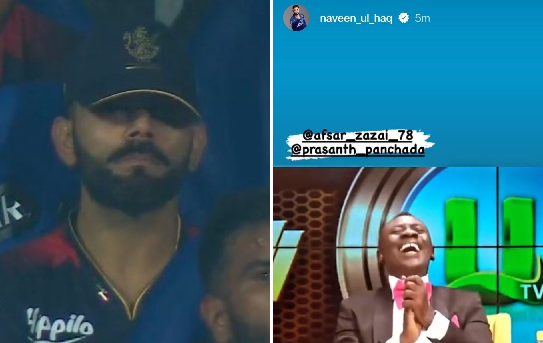 Virat Kohli (L). (Pics: Jio Cinema/Instagram) 