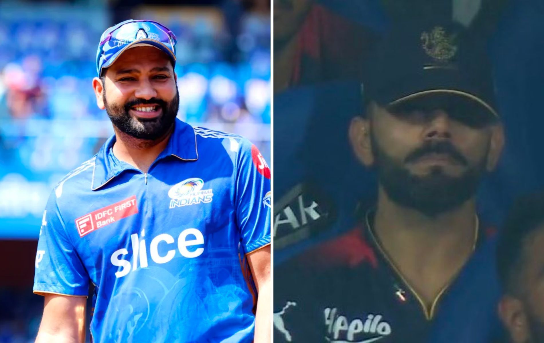 Rohit Sharma (L) and Virat Kohli (R). (Pics: IPLT20.com/Jio Cinema) 