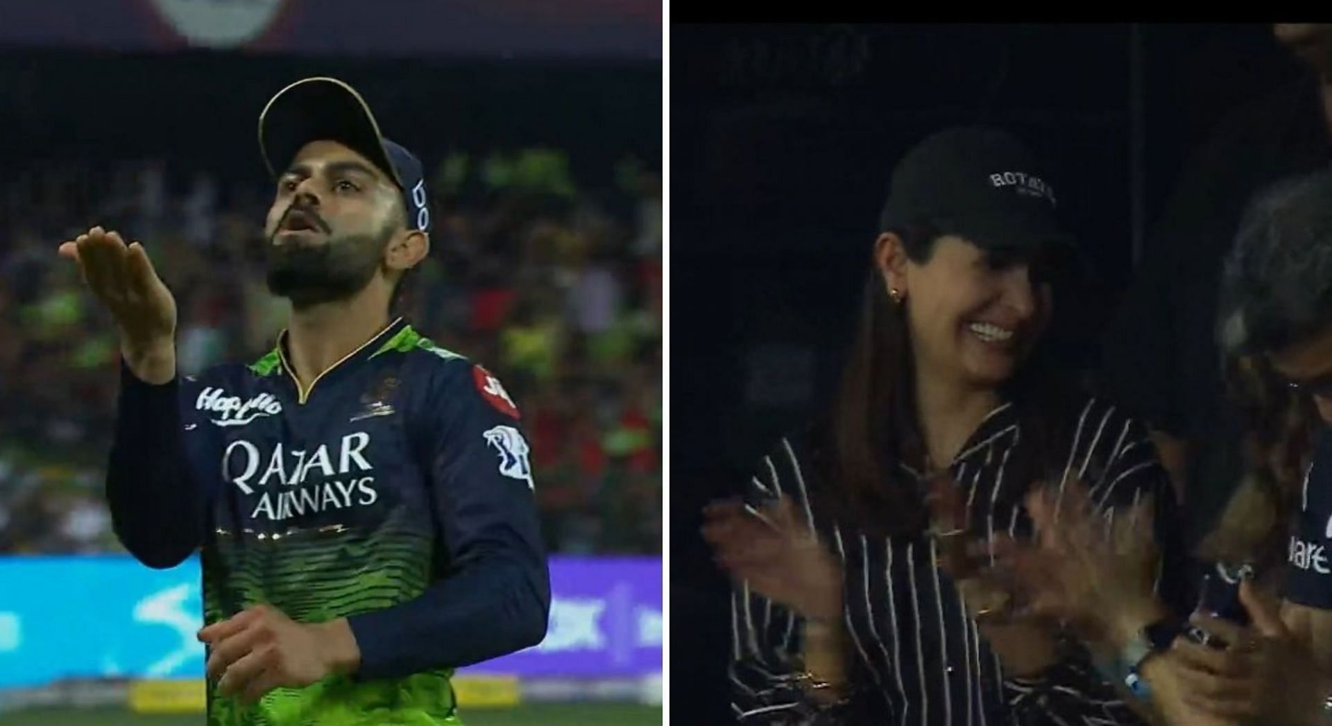 Not for the first time, Virat Kohli blows a kiss at Anushka Sharma. (Pics: iplt20.com)