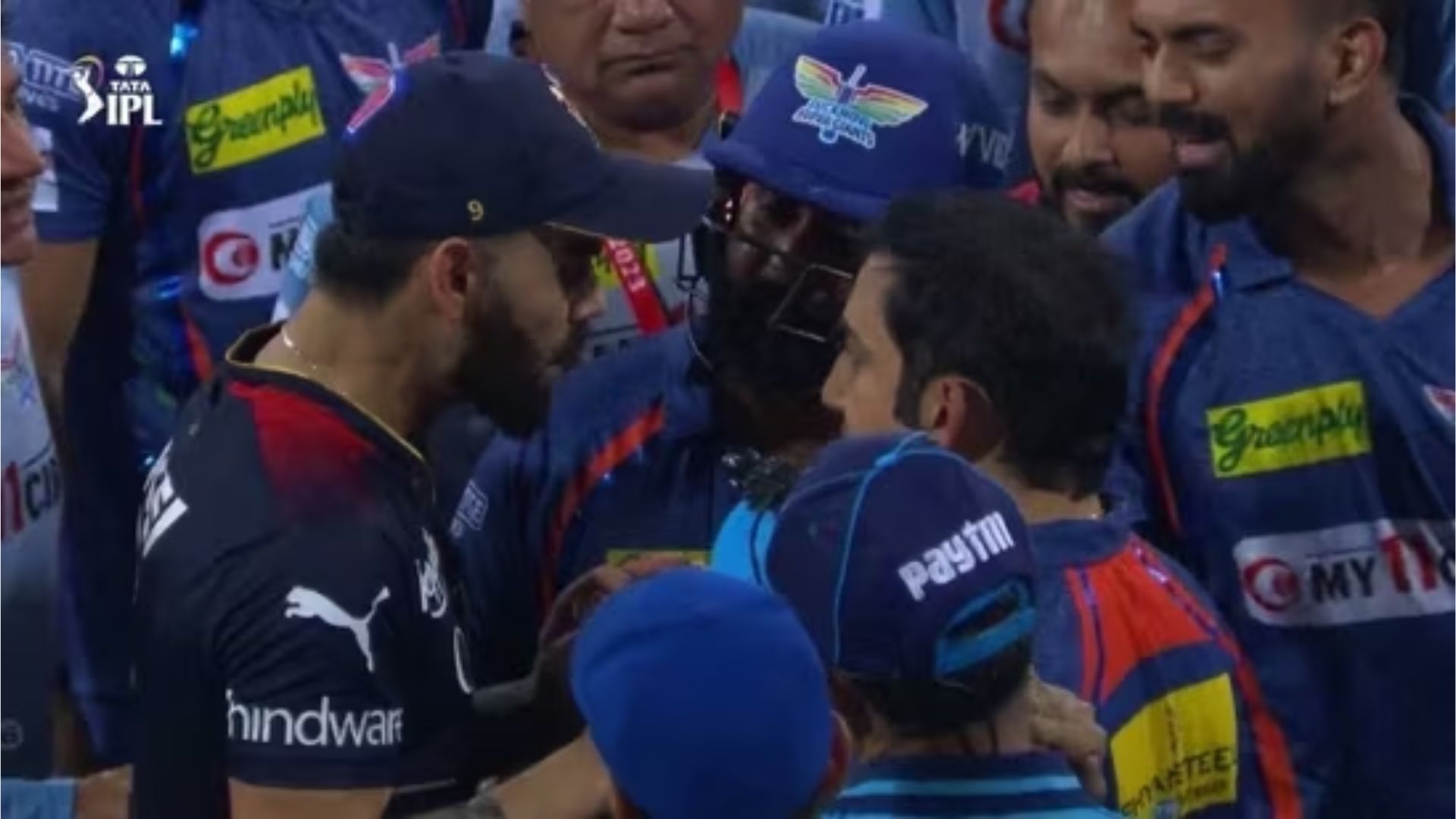 Virat Kohli and Gautam Gambhir had to be separated after a heated exchange (P.C.:Twitter)