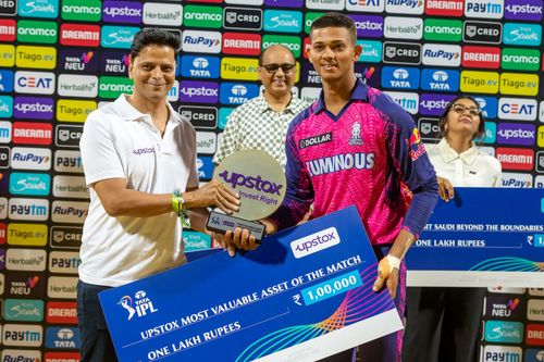 Yashasvi Jaiswal won several awards for his knock [Image: IPL on Twitter]