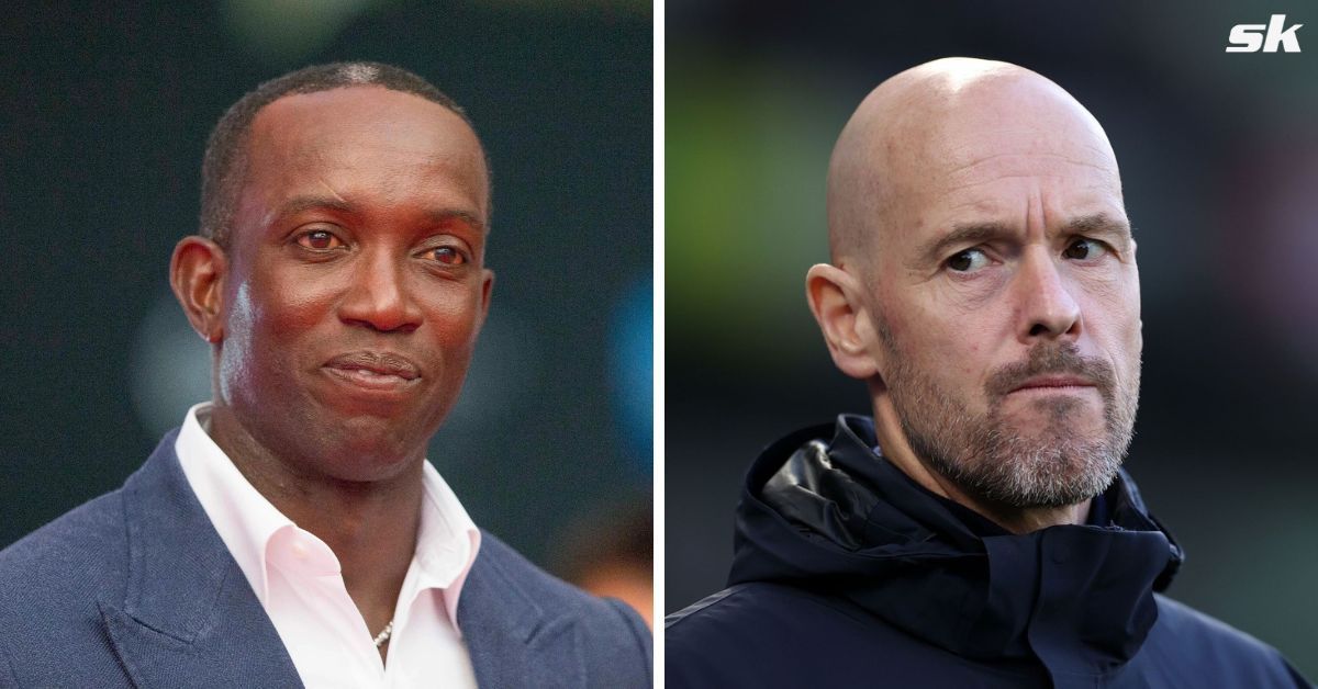 [L-to-R] Dwight Yorke and Erik ten Hag.