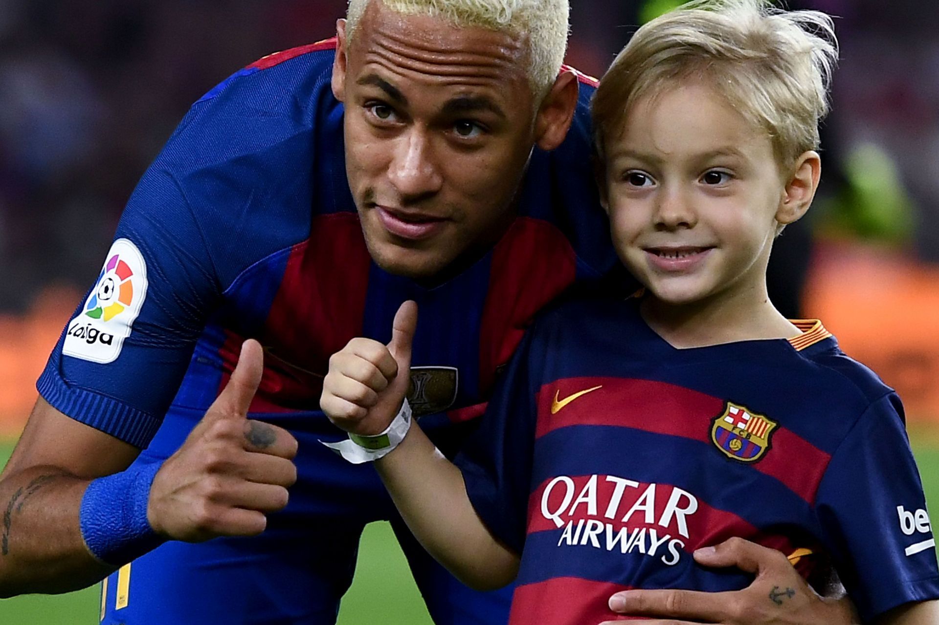 The former Barcelona attacker already has a son, Davi Lucca, 11.