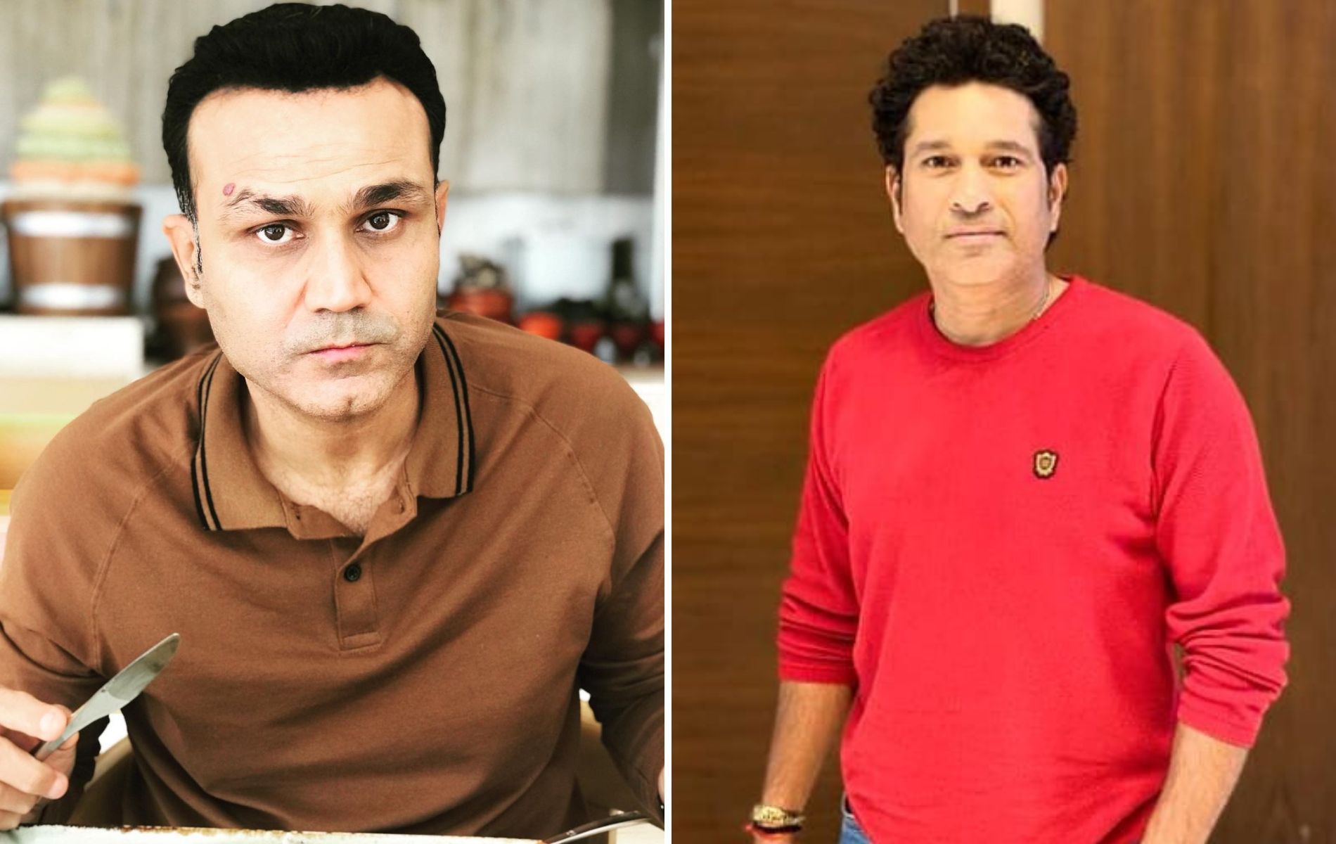 Virender Sehwag (L) and Sachin Tendulkar. (Pics: Instagram)