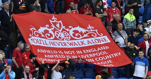 Fans at Anfield showed their support for Ronaldo and his grieving family.