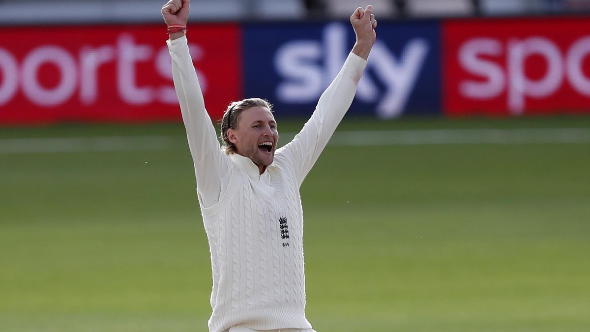 Joe Root celebrates his first and only five-wicket haul (so far) against India in 2021.