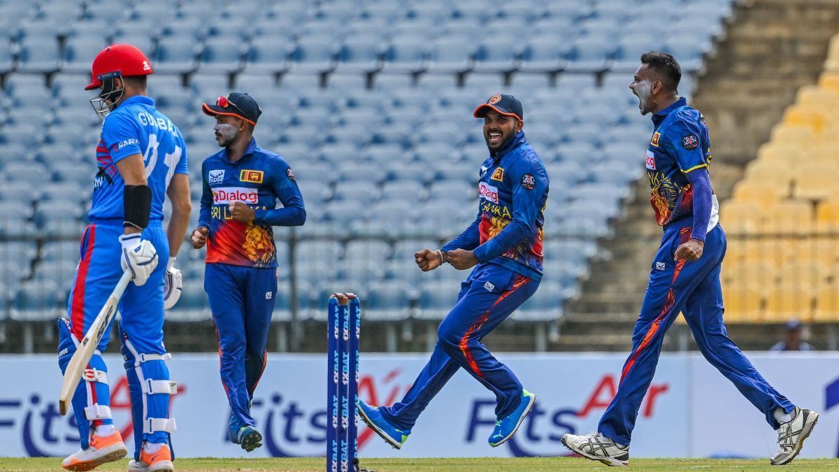 Sri Lanka celebrating their victory in the second ODI (Courtesy: Twitter/ICC)