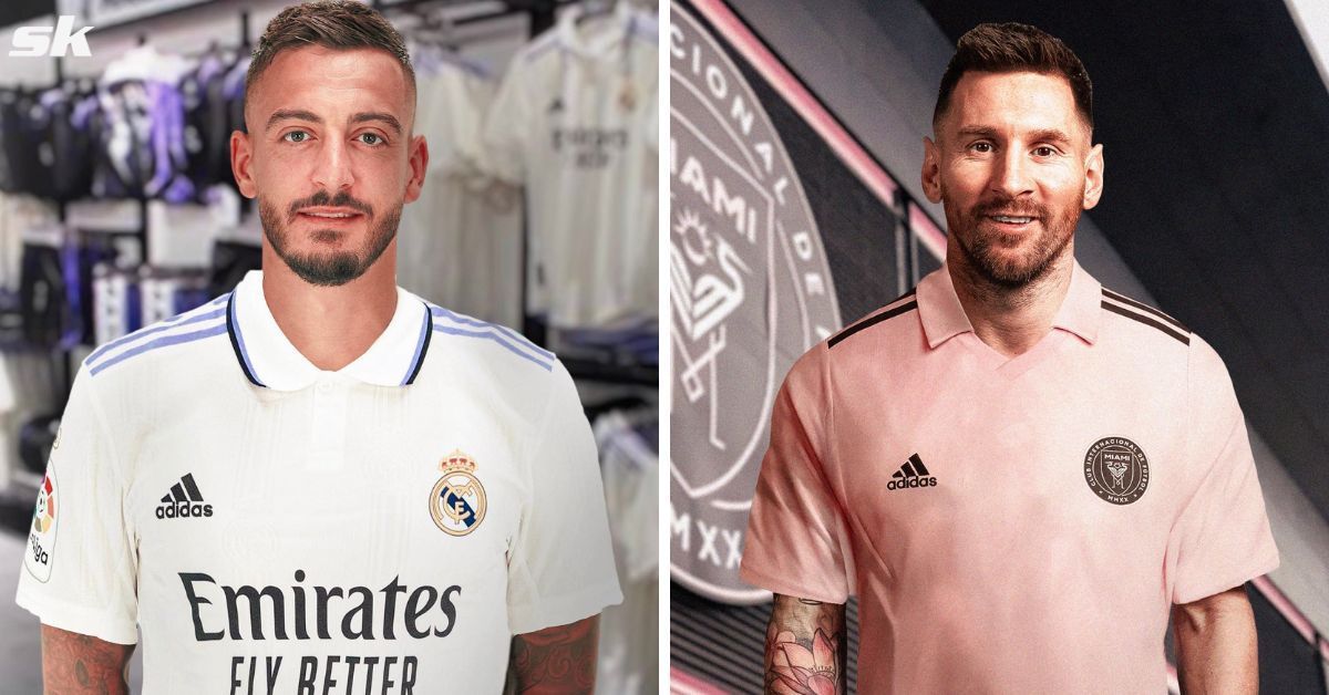 Joselu (left) and Lionel Messi (right)
