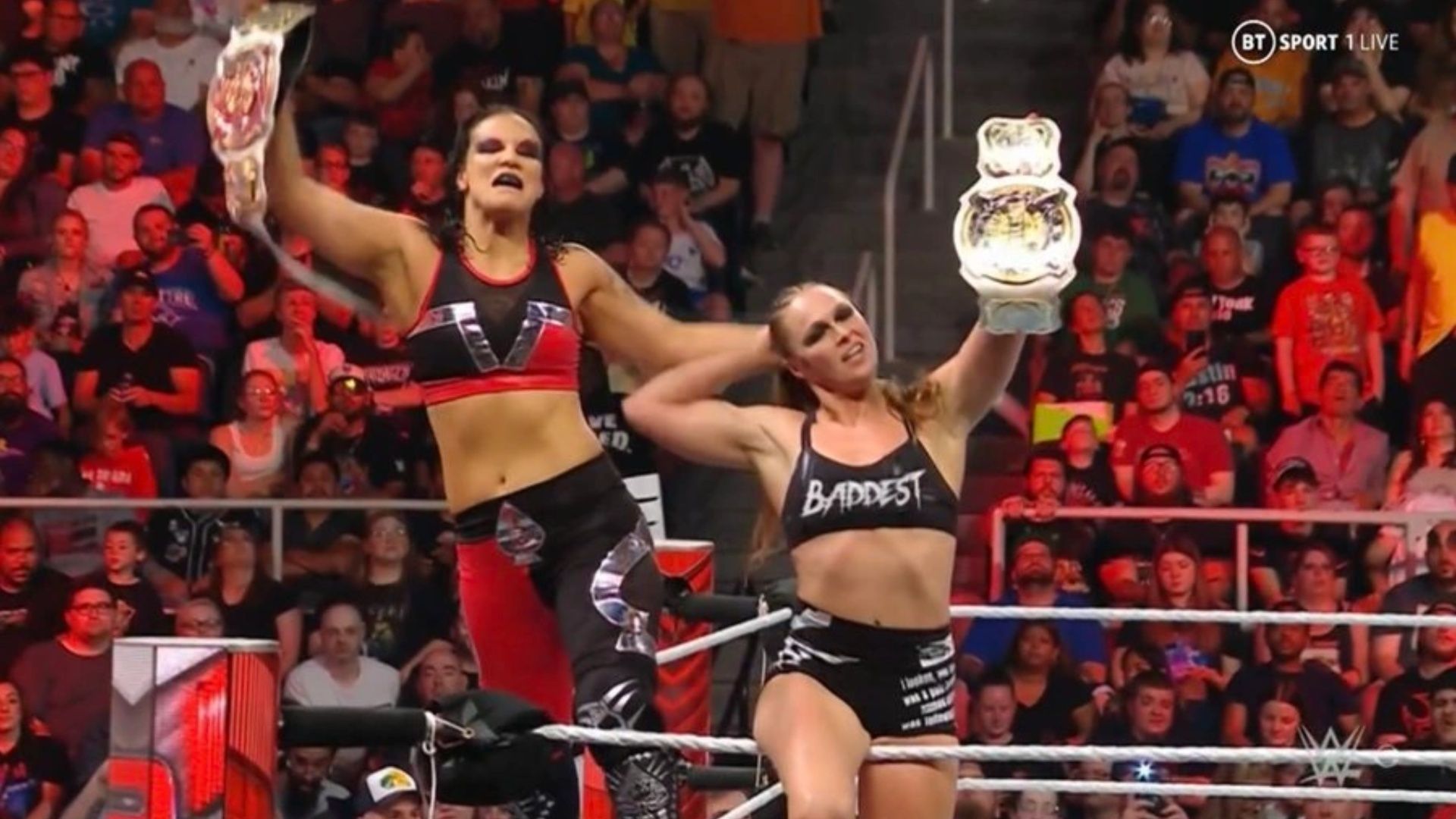 Ronda Rousey and Shayna Baszler won the women