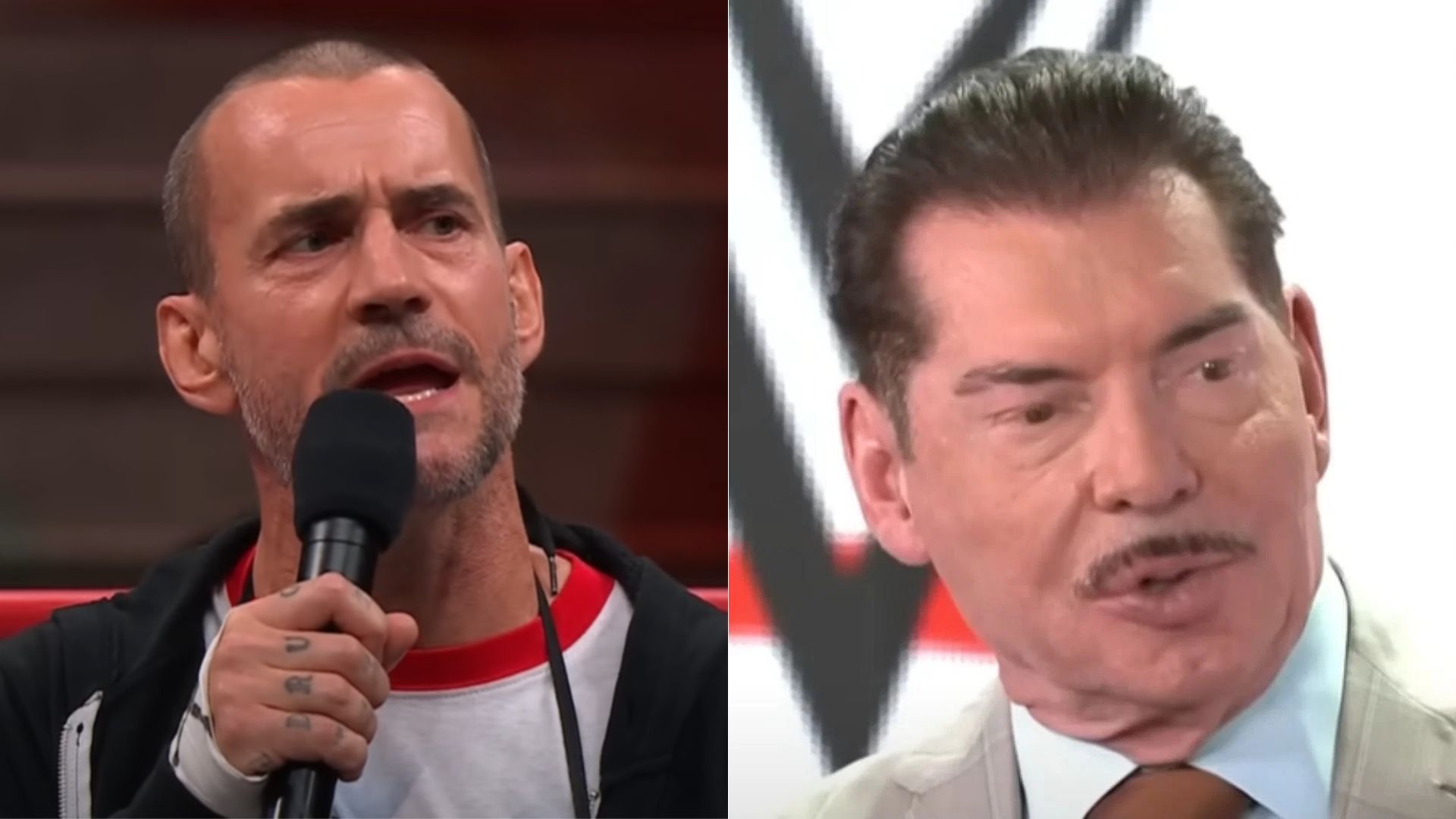 CM Punk (left); Vince McMahon (right)