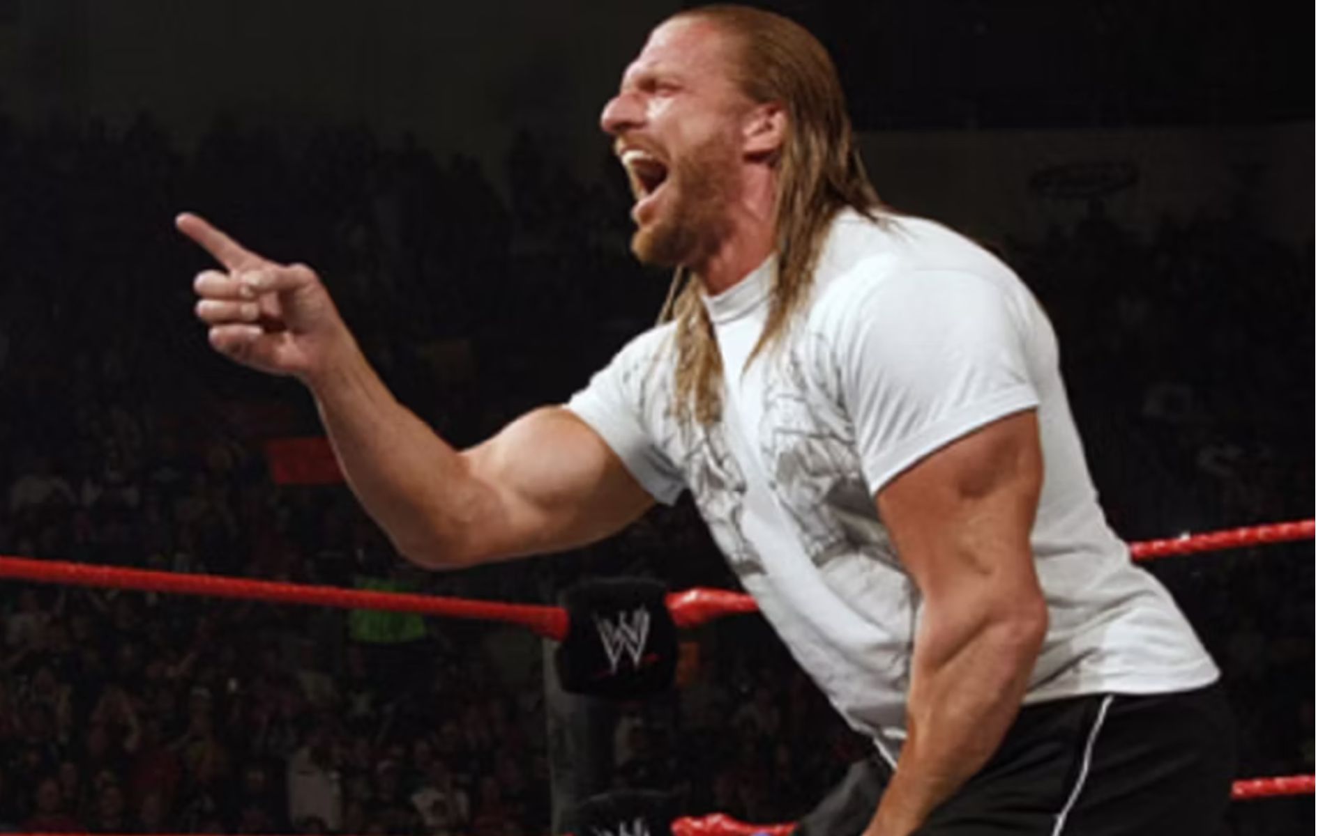 Triple H during a segment on RAW in the early 2000s