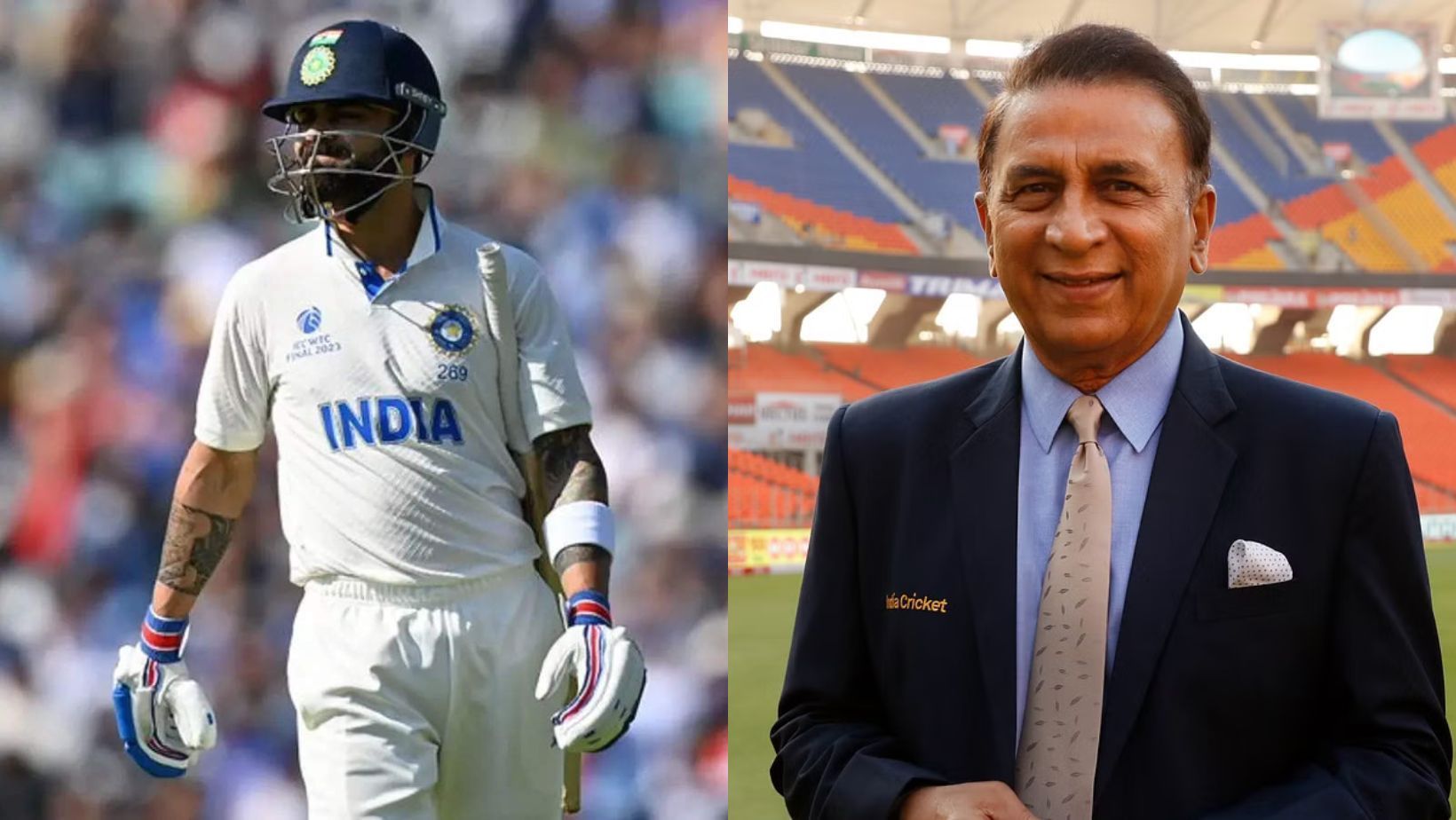 Virat Kohli (L) and Sunil Gavaskar.