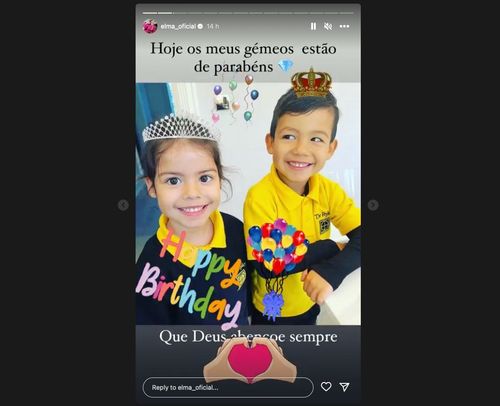 Elma sends a love birthday message to Ronaldo's biological twins