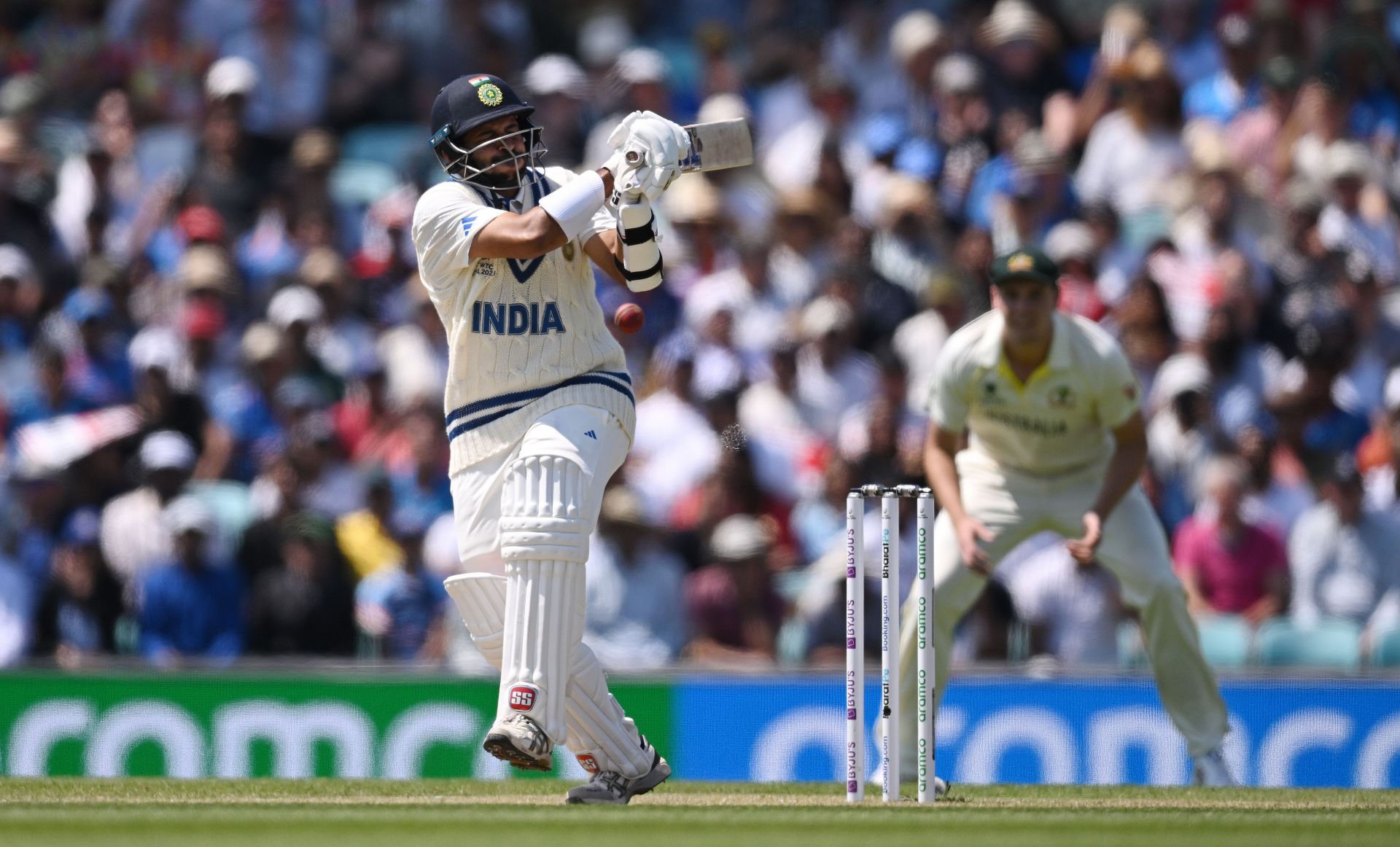 Shardul Thakur scored a record-equaling third consecutive Test fifty at The Oval. (Pic: Getty Images)