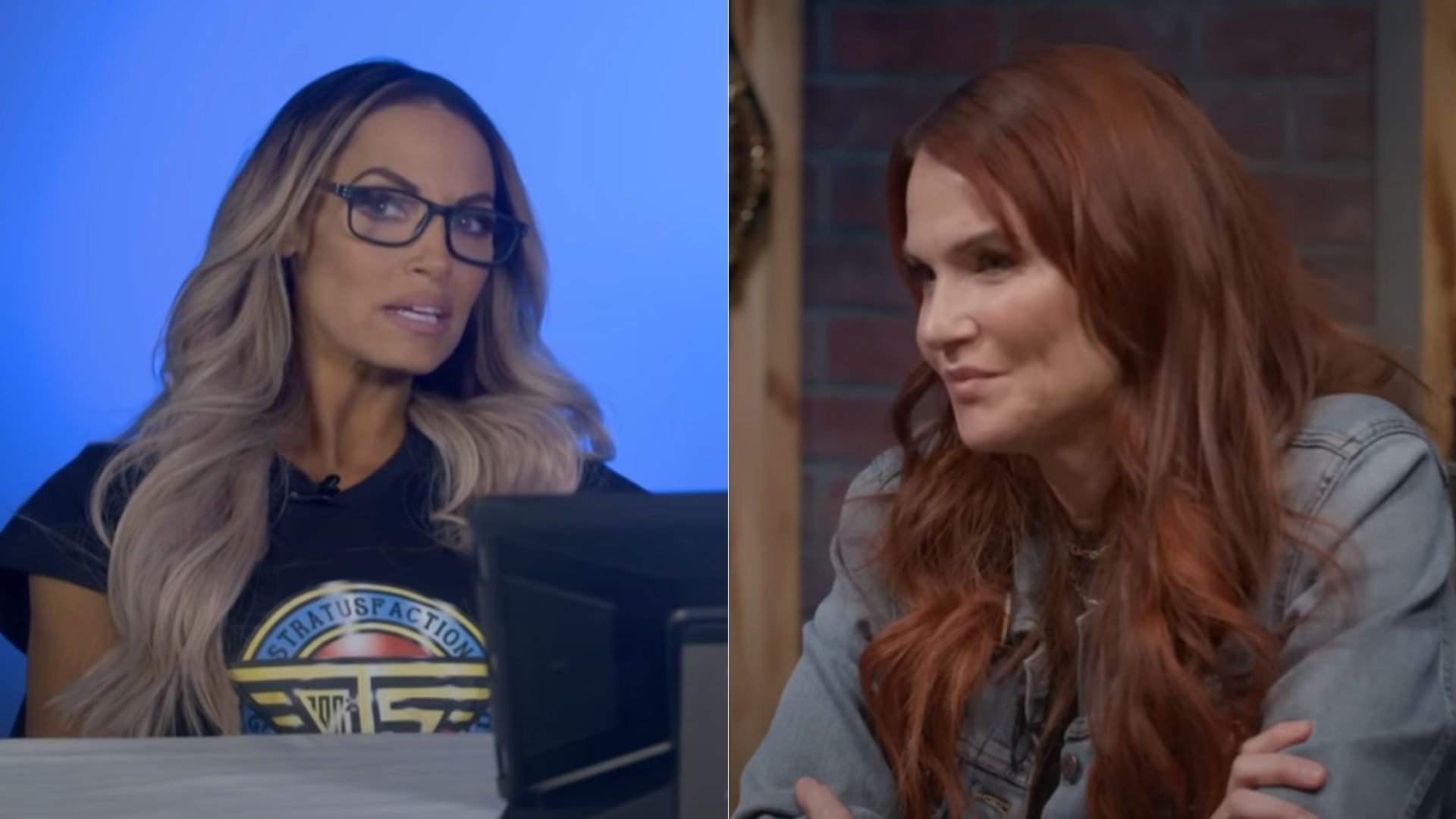 Trish Stratus (left); Lita (right)