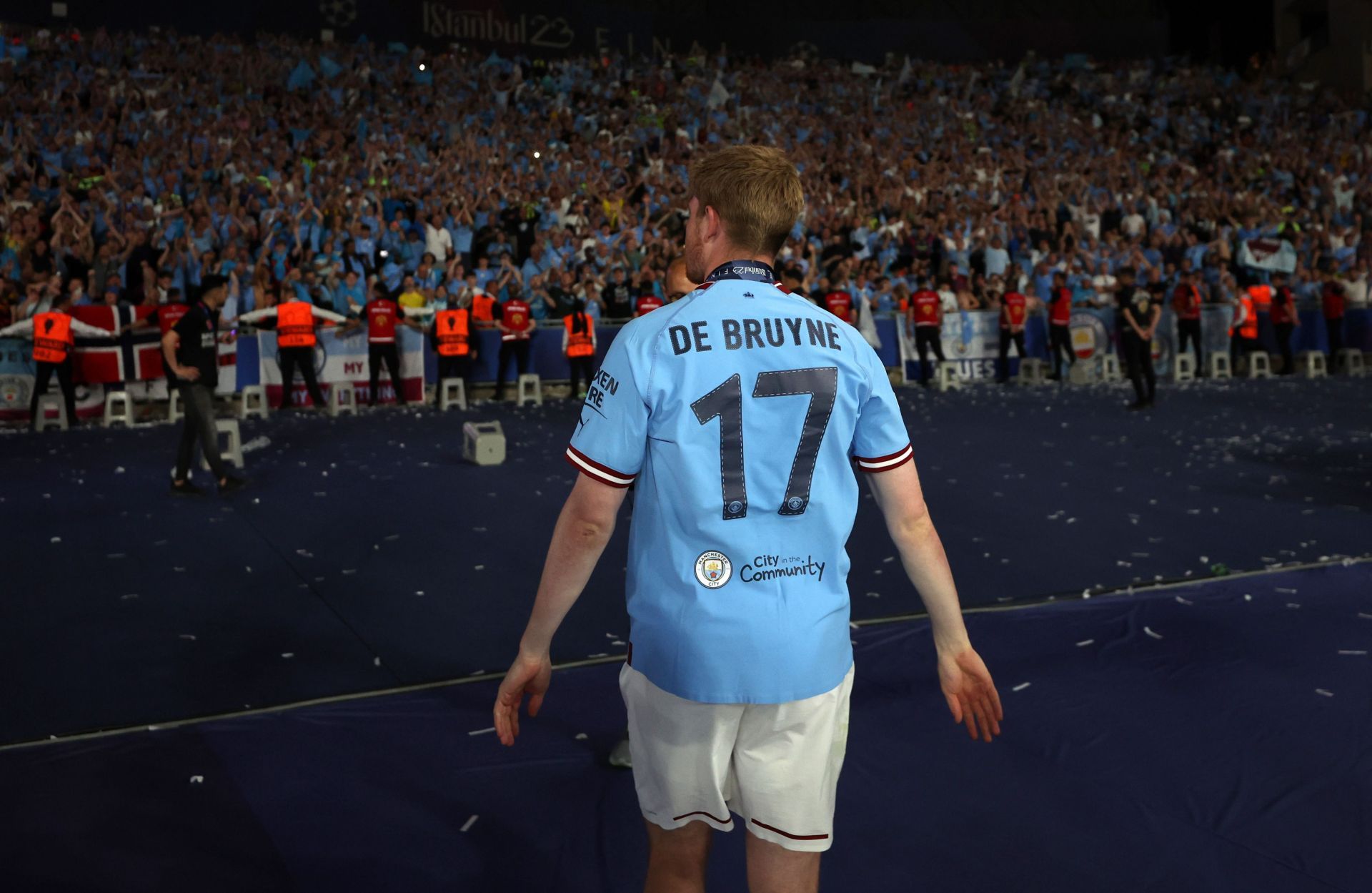 Kevin De Bruyne after winning the UEFA Champions League