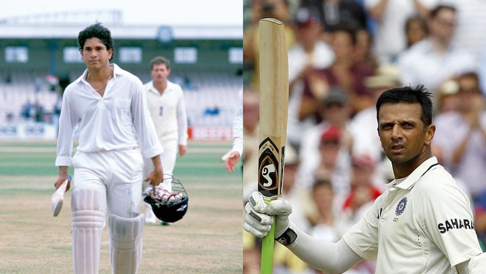 Sachin Tendulkar (L) and Rahul Dravid (R).