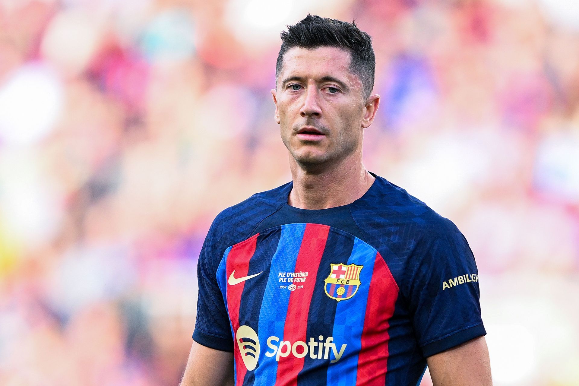 Lewandowski voiced his frustration as the Blaugrana pursued Messi.