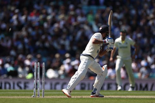 Shubman Gill (above) and Cheteshwar Pujara were both castled while shouldering arms.