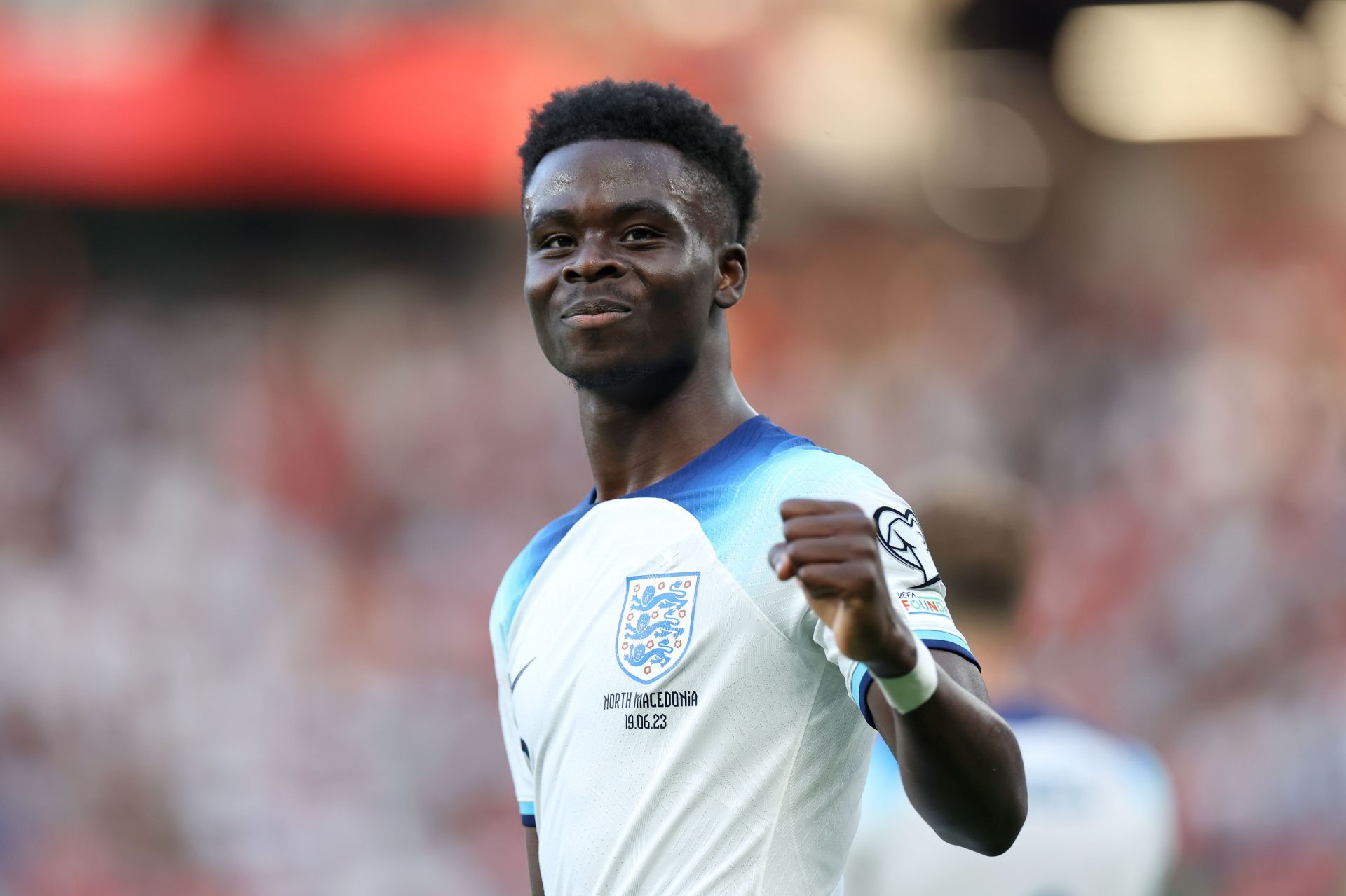 Saka scored a superb hat-trick for the Three Lions.