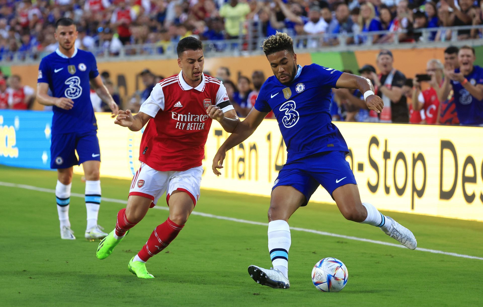 Reece James (right) is not interested in heading to north London.