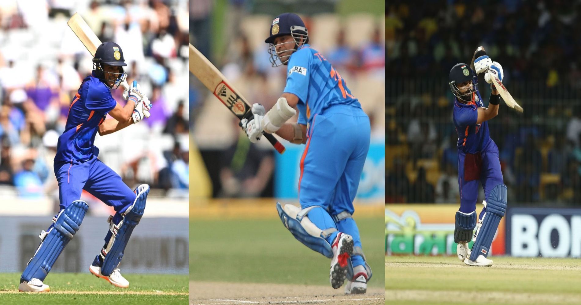 Shubman Gill, Sachin Tendulkar, Virat Kohli