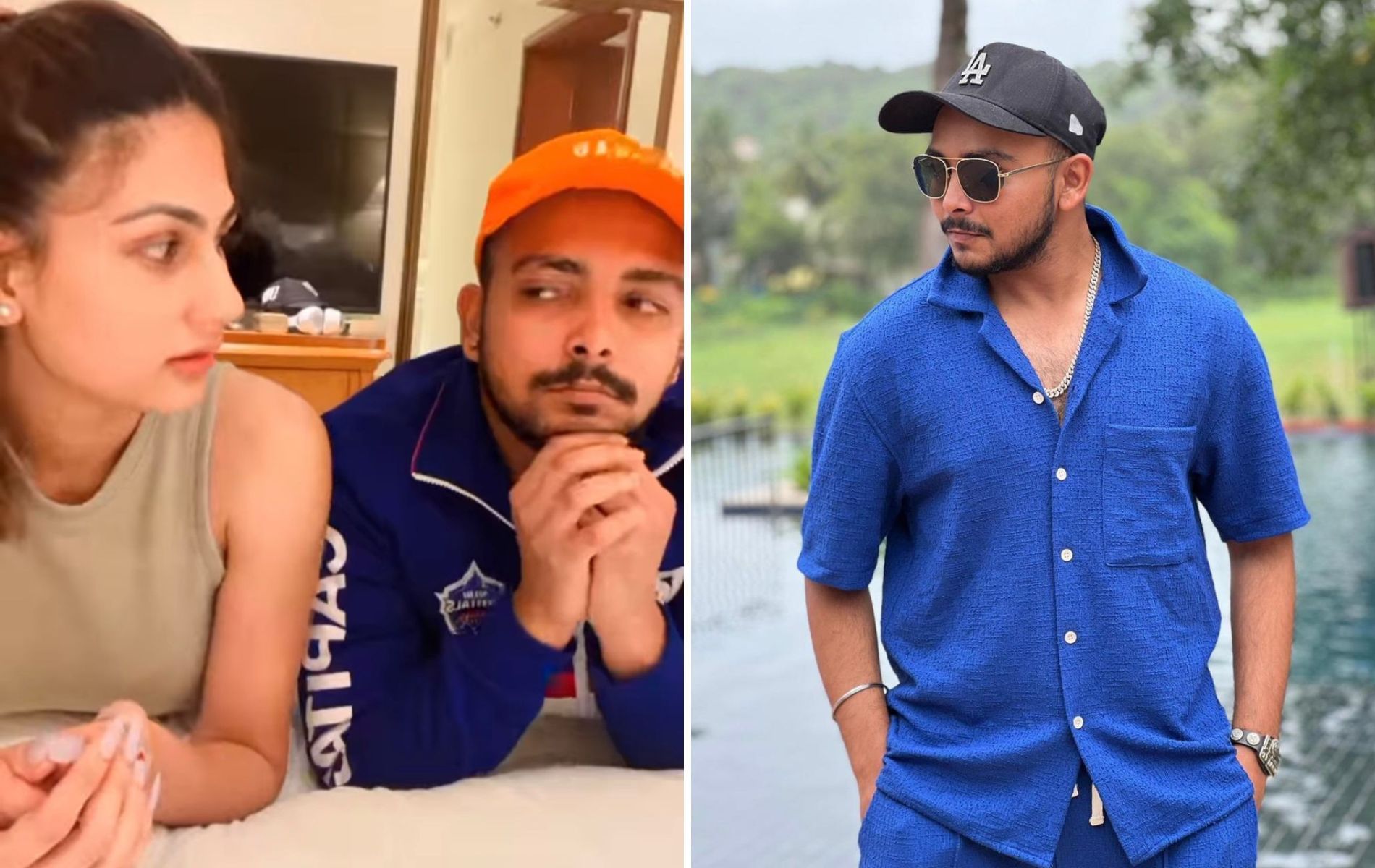 Niddhi Tapadia (L) and Prithvi Shaw. (Pics: Instagram)