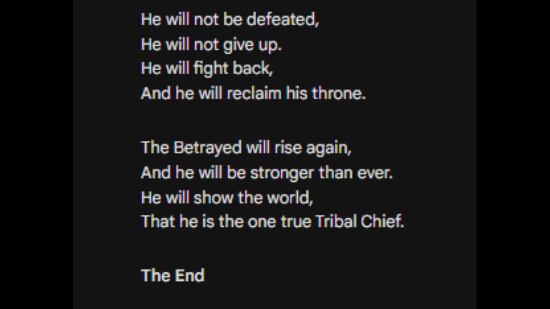 The second half of the poem "The Betrayed"