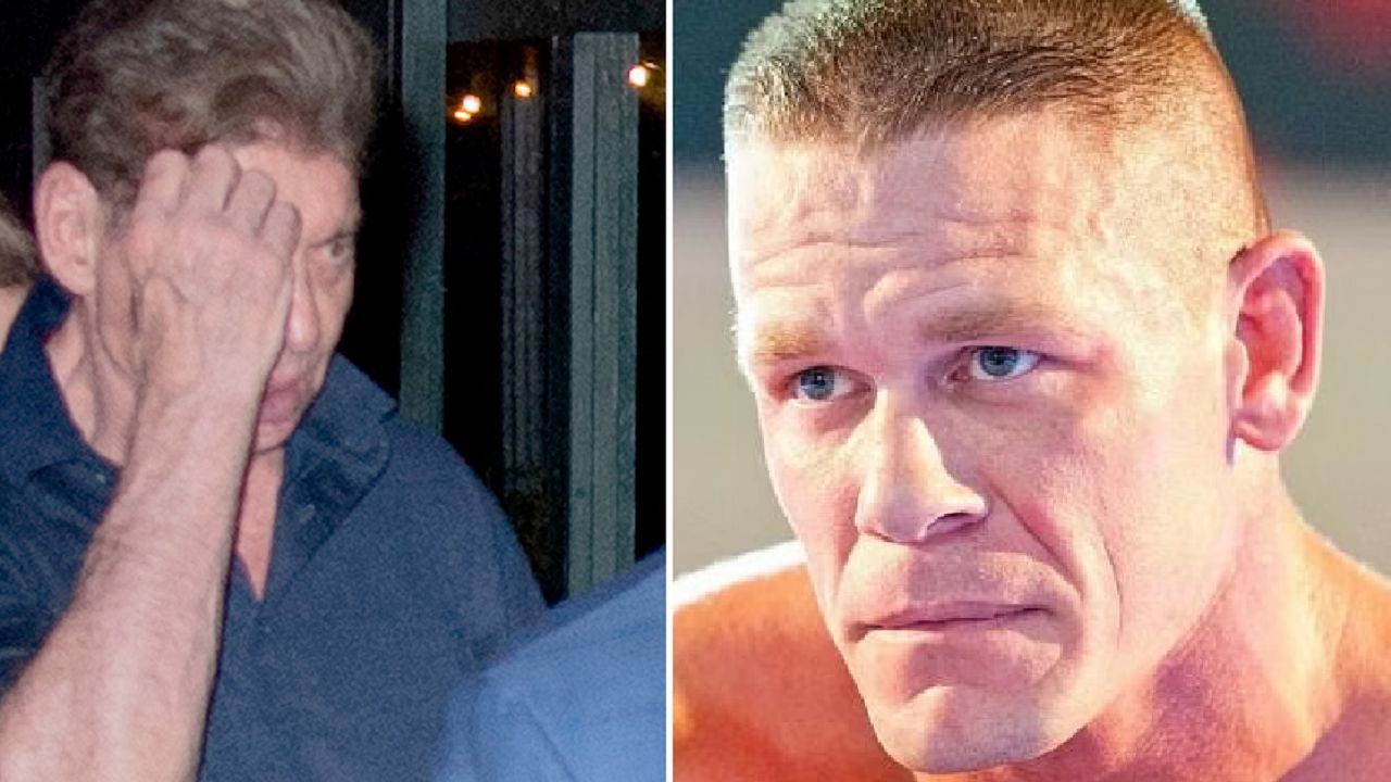 Vince McMahon (left); John Cena (right)