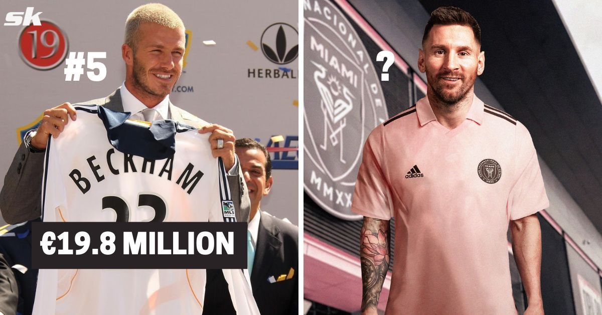 David Beckham (left) and Lionel Messi (right) [cred: Fabrizio Romano Twitter]