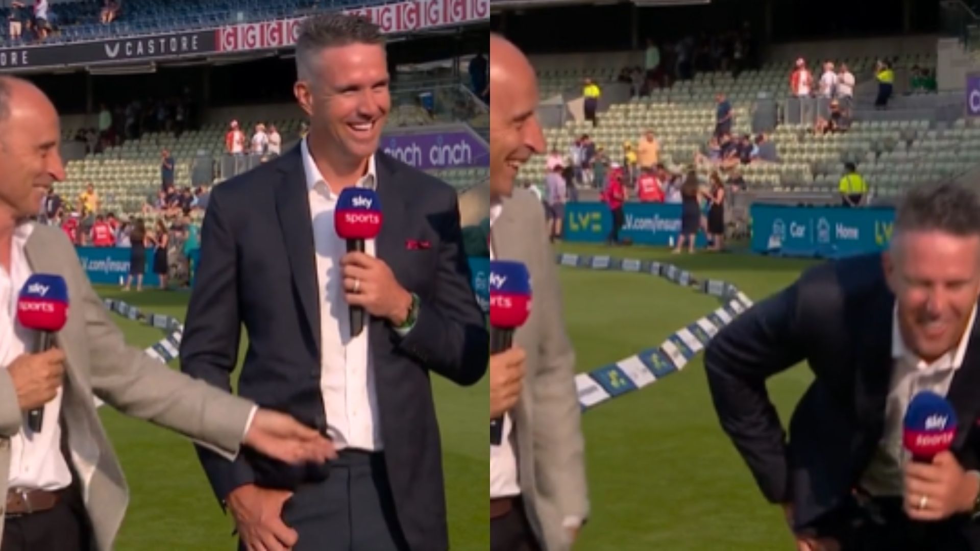 Snippets from the video of the banter between Nasser Hussain and Kevin Pietersen (P.C.:Sky Sports Cricket)