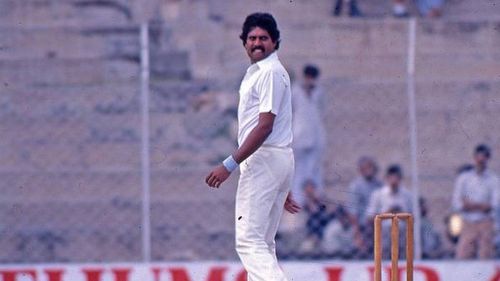 Kapil Dev in action. 