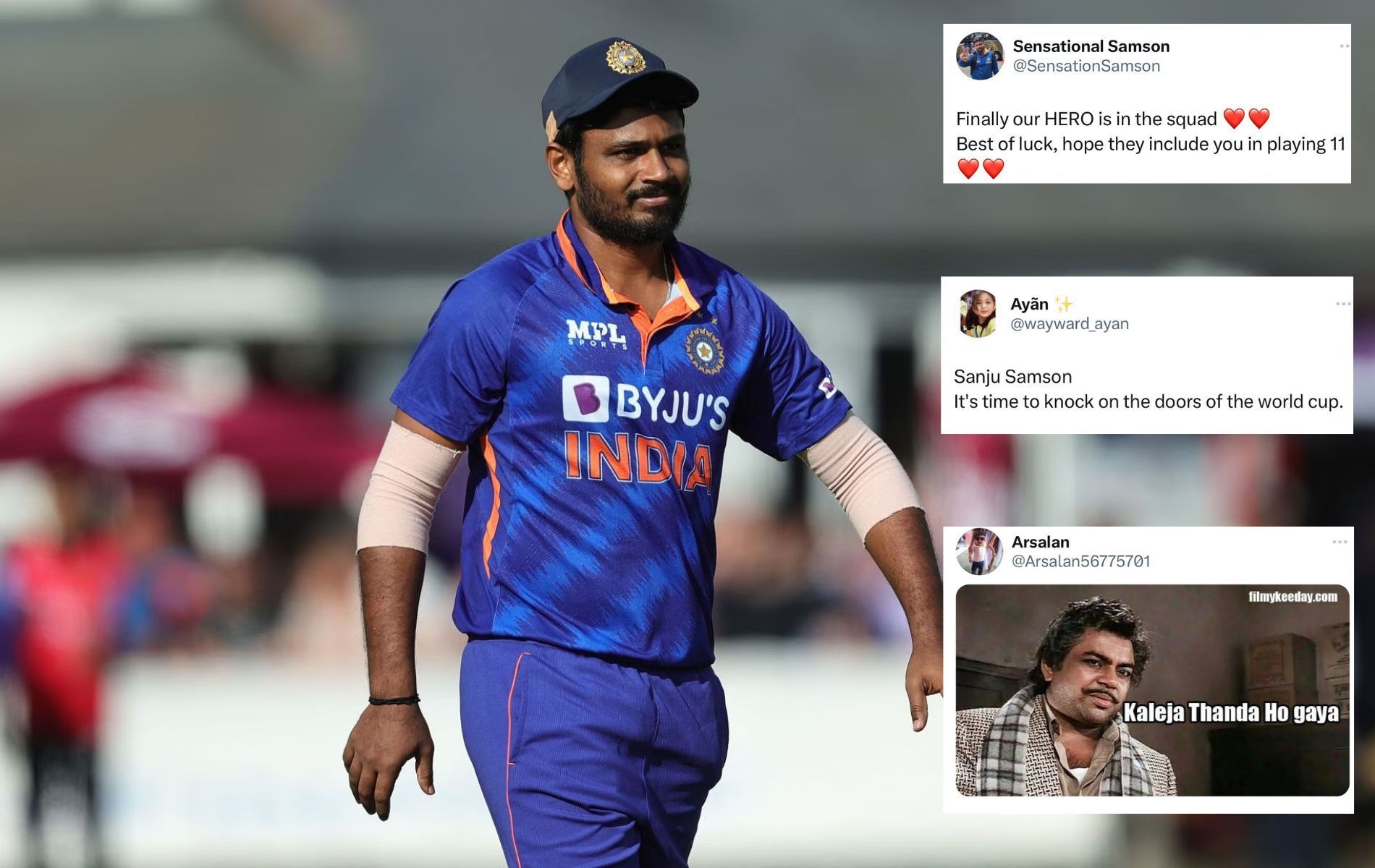 Sanju Samson last played an ODI in November 2022. (Pics: Getty/Twitter)